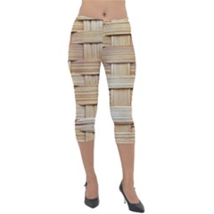 Wicker Model Texture Craft Braided Lightweight Velour Capri Leggings 