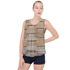 Wicker Model Texture Craft Braided Bubble Hem Chiffon Tank Top by Nexatart