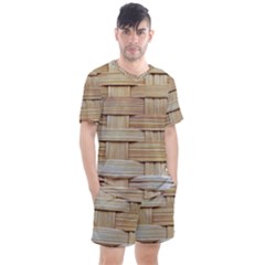 Wicker Model Texture Craft Braided Men s Mesh Tee And Shorts Set