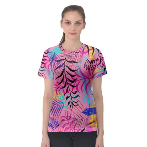 Illustration Reason Leaves Design Women s Sport Mesh Tee by Nexatart