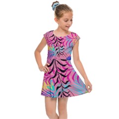 Illustration Reason Leaves Design Kids Cap Sleeve Dress by Nexatart