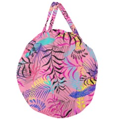 Illustration Reason Leaves Design Giant Round Zipper Tote by Nexatart