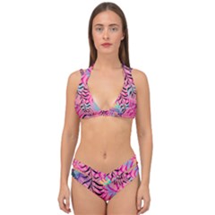 Illustration Reason Leaves Design Double Strap Halter Bikini Set by Nexatart