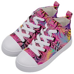 Illustration Reason Leaves Design Kid s Mid-top Canvas Sneakers by Nexatart