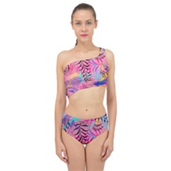 Illustration Reason Leaves Design Spliced Up Two Piece Swimsuit by Nexatart