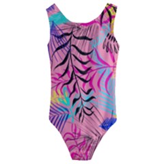 Illustration Reason Leaves Design Kids  Cut-out Back One Piece Swimsuit by Nexatart