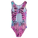 Illustration Reason Leaves Design Kids  Cut-Out Back One Piece Swimsuit View2