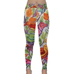 Art Flower Pattern Background Classic Yoga Leggings by Nexatart