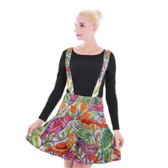 Art Flower Pattern Background Suspender Skater Skirt by Nexatart