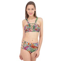 Art Flower Pattern Background Cage Up Bikini Set by Nexatart