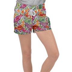 Art Flower Pattern Background Women s Velour Lounge Shorts by Nexatart