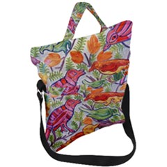 Art Flower Pattern Background Fold Over Handle Tote Bag