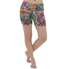 Art Flower Pattern Background Lightweight Velour Yoga Shorts