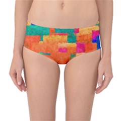 Pattern Texture Background Color Mid-waist Bikini Bottoms by Nexatart