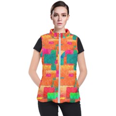 Pattern Texture Background Color Women s Puffer Vest