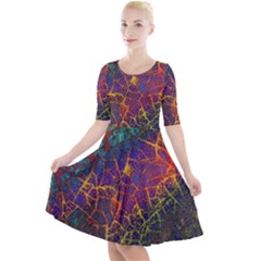 Background Desktop Pattern Abstract Quarter Sleeve A-line Dress by Nexatart