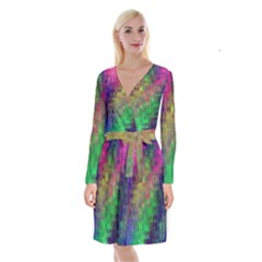 Background Abstract Art Color Long Sleeve Velvet Front Wrap Dress by Nexatart