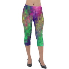 Background Abstract Art Color Lightweight Velour Capri Leggings  by Nexatart