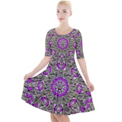 Love On The Sea Of Love In Peace Quarter Sleeve A-line Dress