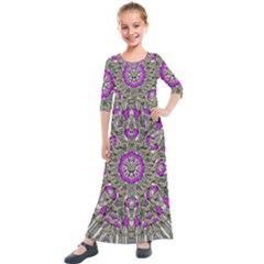 Love On The Sea Of Love In Peace Kids  Quarter Sleeve Maxi Dress