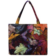 Fall Leaves Abstract Mini Tote Bag by bloomingvinedesign