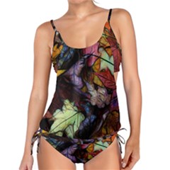 Fall Leaves Abstract Tankini Set by bloomingvinedesign