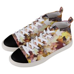 Fall Leaves Bright Men s Mid-top Canvas Sneakers by bloomingvinedesign