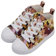 Fall Leaves Bright Kid s Mid-top Canvas Sneakers by bloomingvinedesign