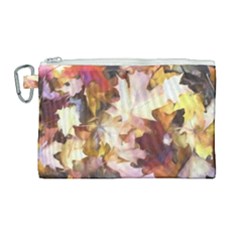 Fall Leaves Bright Canvas Cosmetic Bag (large) by bloomingvinedesign