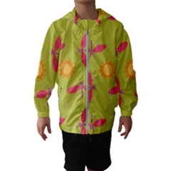 Dragonfly Sun Flower Seamlessly Hooded Windbreaker (Kids)