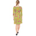 Dragonfly Sun Flower Seamlessly Quarter Sleeve Front Wrap Dress View2