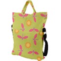 Dragonfly Sun Flower Seamlessly Fold Over Handle Tote Bag View2