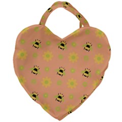 Bee A Bug Nature Giant Heart Shaped Tote by Nexatart