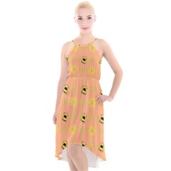 Bee A Bug Nature High-low Halter Chiffon Dress  by Nexatart