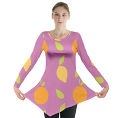 Seamlessly Pattern Fruits Fruit Long Sleeve Tunic  by Nexatart