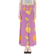 Seamlessly Pattern Fruits Fruit Full Length Maxi Skirt by Nexatart