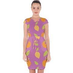 Seamlessly Pattern Fruits Fruit Capsleeve Drawstring Dress  by Nexatart