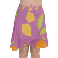 Seamlessly Pattern Fruits Fruit Chiffon Wrap Front Skirt by Nexatart