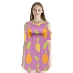 Seamlessly Pattern Fruits Fruit Shoulder Cutout Velvet One Piece by Nexatart