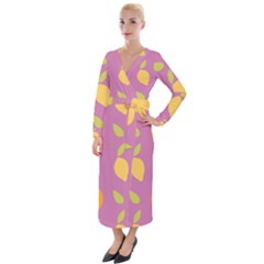 Seamlessly Pattern Fruits Fruit Velvet Maxi Wrap Dress