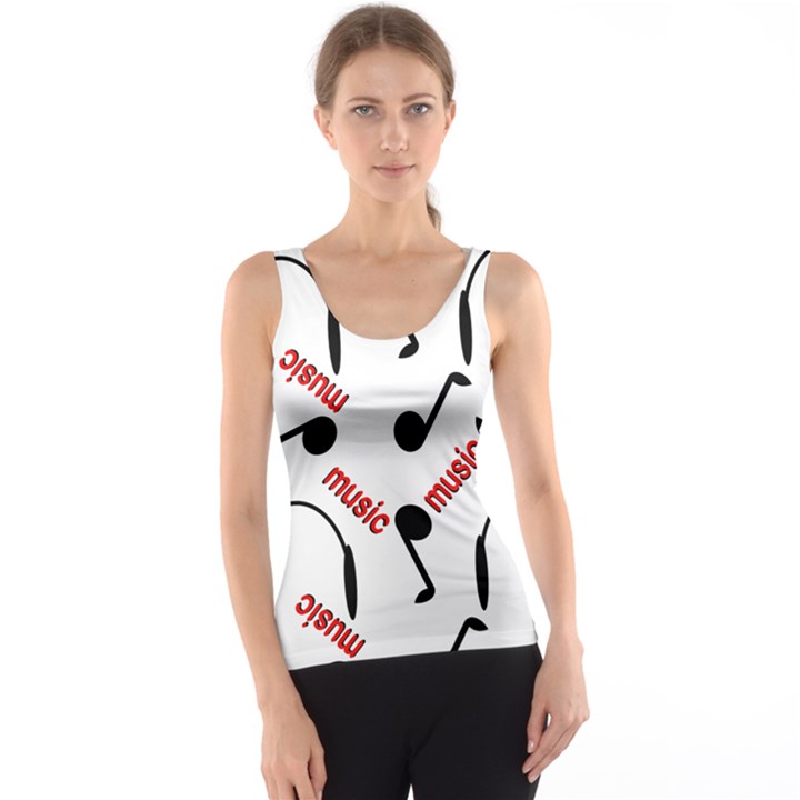 Music Letters Word Headphones Note Tank Top