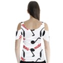 Music Letters Word Headphones Note Butterfly Sleeve Cutout Tee  View2