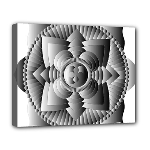 Lotus Mandala Flower Floral Deluxe Canvas 20  X 16  (stretched) by Nexatart