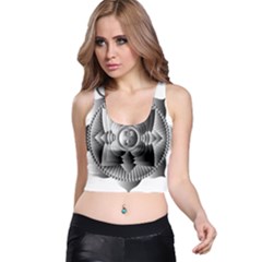 Lotus Mandala Flower Floral Racer Back Crop Top by Nexatart