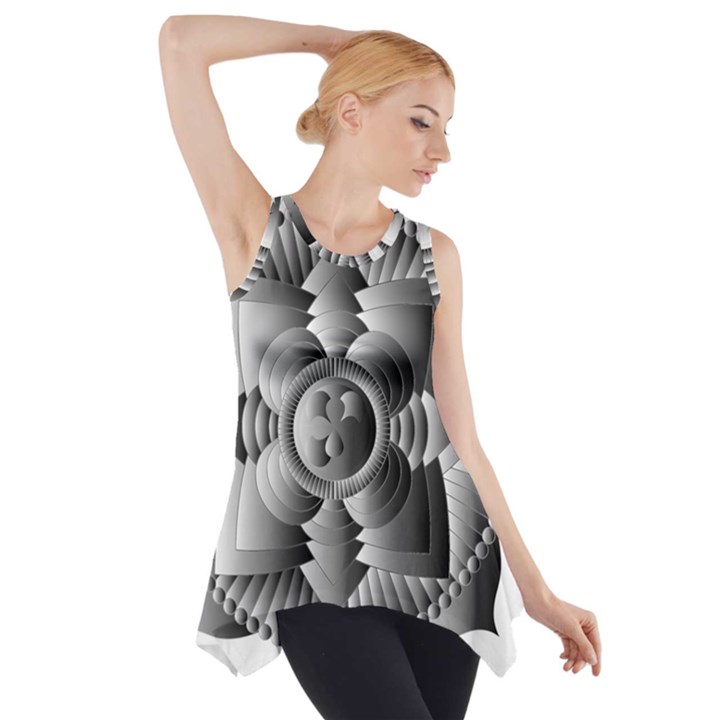 Lotus Mandala Flower Floral Side Drop Tank Tunic