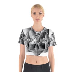 Lotus Mandala Flower Floral Cotton Crop Top by Nexatart