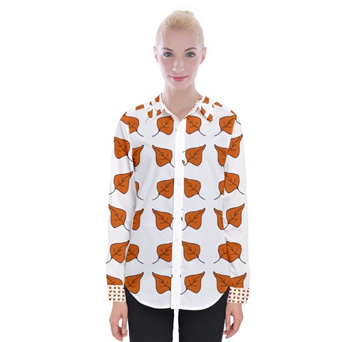 Pattern Fallen Leaves Autumn Womens Long Sleeve Shirt by Nexatart