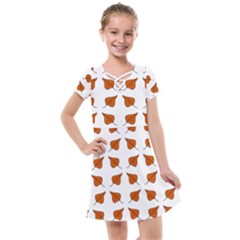 Pattern Fallen Leaves Autumn Kids  Cross Web Dress