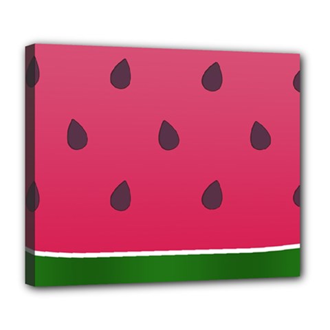 Watermelon Fruit Summer Red Fresh Deluxe Canvas 24  X 20  (stretched) by Nexatart