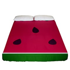 Watermelon Fruit Summer Red Fresh Fitted Sheet (california King Size) by Nexatart